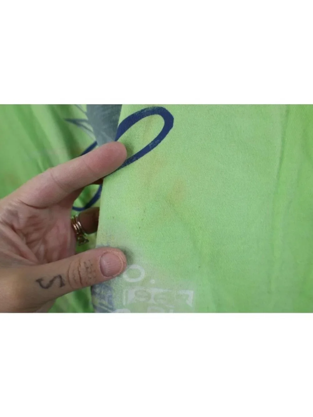 Vtg 90s Ralph Lauren Mens XL Faded Marlin Deep Sea Fishing T-Shirt Lime Green